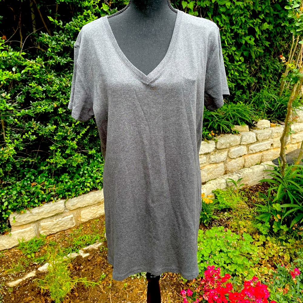 Dark Gray, short sleeve, V-neck, Shirt, size XXL
